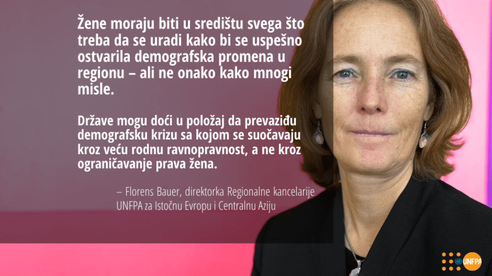 Florens Bauer, direktorka Regionalne kancelarije UNFPA za Istočnu Evropu i Centralnu Aziju